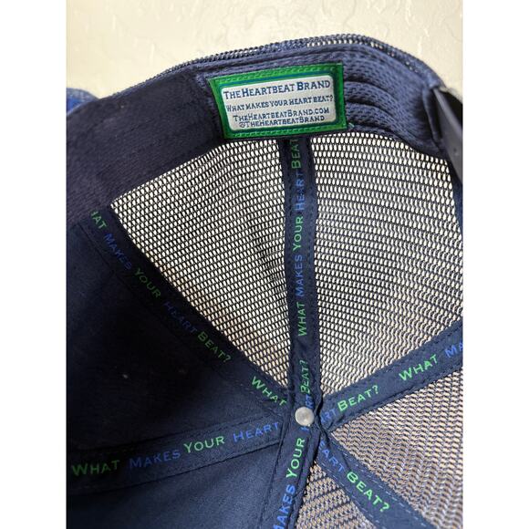 The Heartbeat Brand/ Merrell Cabo Blue Brown Cork Men's Trucker Hat- EUC - Picture 6 of 8